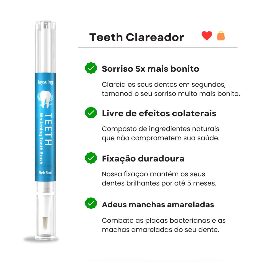 Teeth Clareador - Adeus, dentes amarelados! (Compre 1 Ganhe 2)